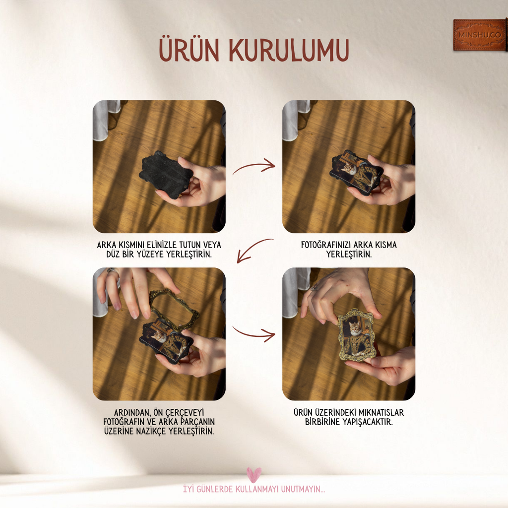 Vintage Pet Portre, Buzdolabı Çerçevesi, Değiştirilebilir Fotoğraflı Buzdolabı/Ev Dekoru