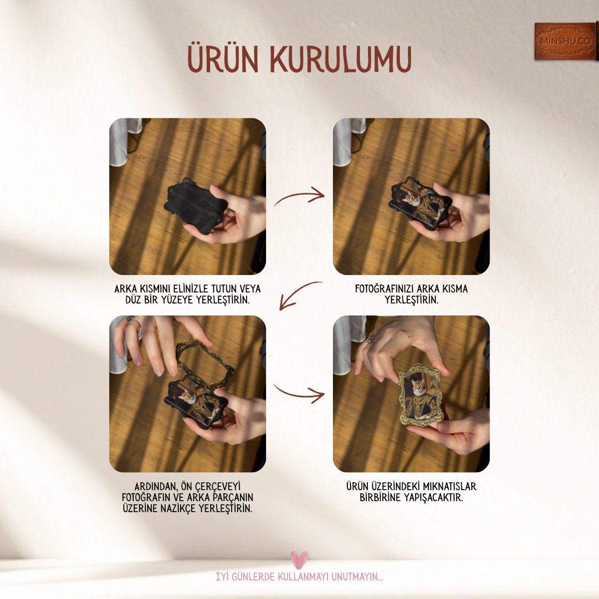 Vintage Pet Portre, Buzdolabı Çerçevesi, Değiştirilebilir Fotoğraflı Buzdolabı/Ev Dekoru