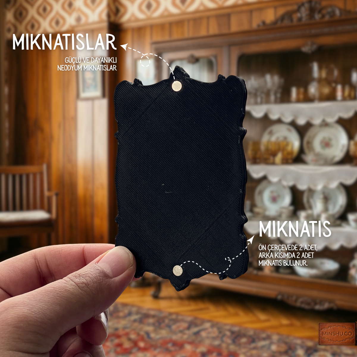 Vintage Pet Portre, Buzdolabı Çerçevesi, Değiştirilebilir Fotoğraflı Buzdolabı/Ev Dekoru